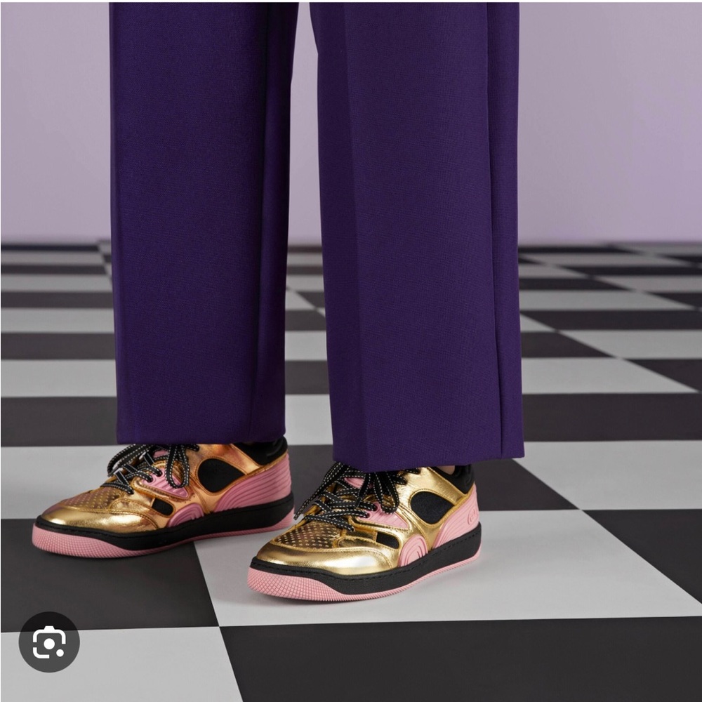 Gucci basket sneakers pink &gold